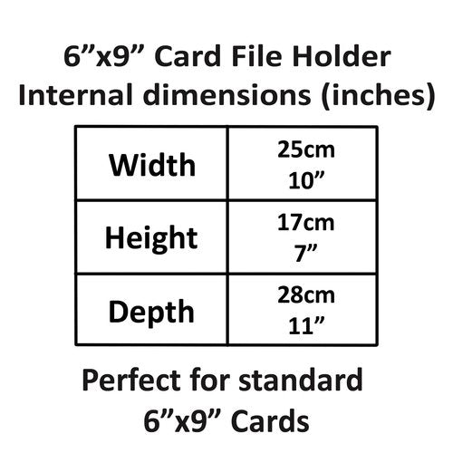 Acrimet 6 x 9 Card File Holder Organizer Box Metal Base Heavy Duty (AZ Index Cards and Divider Included) (Green Color with Crystal Plastic Lid Cover)