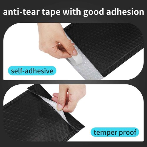 Tenceur 300 Pcs Bubble Mailers Padded Envelopes 4 x 8 Inches and 6 x 10 Inches Bubble Envelopes Strong Adhesion Packaging Bags Waterproof Shipping Bags Mailing Supplies for Small Business(Black)