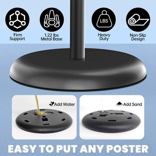 Sign Stand Holder 8.5x11 inch - Adjustable Sign Holder Stand for Display with Heavy Duty Base, Floor Standing Sign Holder for Business, Retail, Events, Offices, Trade Show, Exhibition(Black) (8.5×11 inch - 2 Pack)