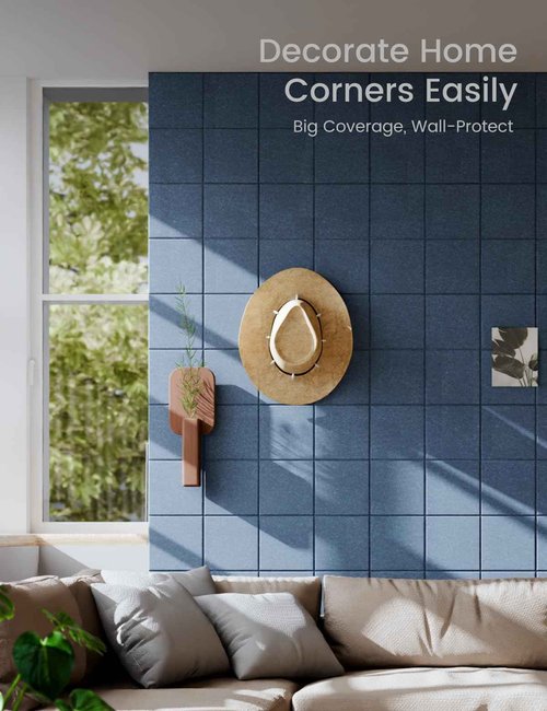 Fluxynara Large Felt Bulletin Board 48" x 36" Cork Board Alternative-12 Pack with 70 Safe Removable Adhesive Tabs, Cork Boards for Walls Cork Board for Home Office Classroom Pin Board-Denim Blue