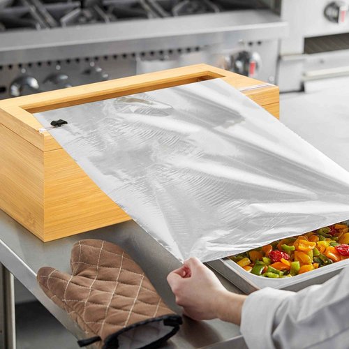 Libreshine 12" Commercial Plastic Wrap Dispenser with Cutter & Roller - Heavy-Duty Holder for 3000ft Film, 1000ft Foil Roll, Fits Costco Saran Wrap - Restaurant, Kitchen & Foodservice Storage
