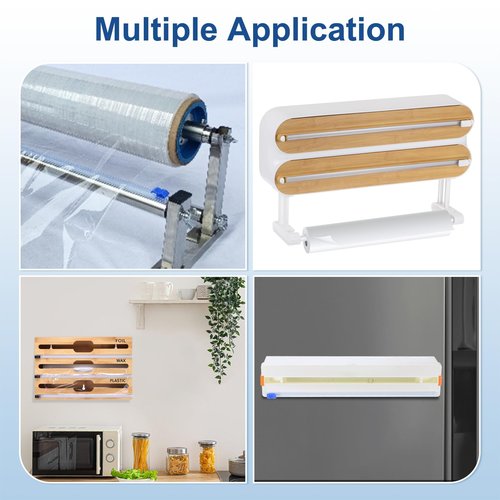 PATIKIL 12pcs Plastic Wrap Cutter, 19in Plastic Wrap Slide Cutter Snap Card Slot Installation Replacement for Aluminum Foil Wax Paper Parchment Paper Wrap Dispenser, Blue