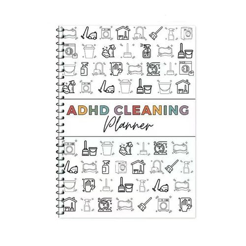 ADHD Cleaning Checklist can be edited，Home cleaning plan time management manual，Customizable cleaning checklist notebook，ADHD friendly task manager with pre filled and blank templates
