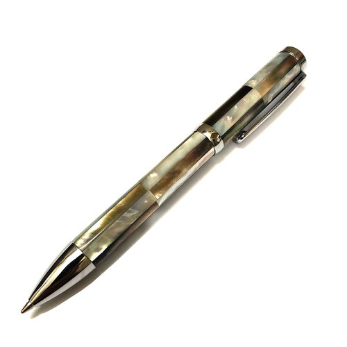 HHA Handmade mother of pearl ballpen from Vietnam- ideal gift for man/woman at work (grey/white)