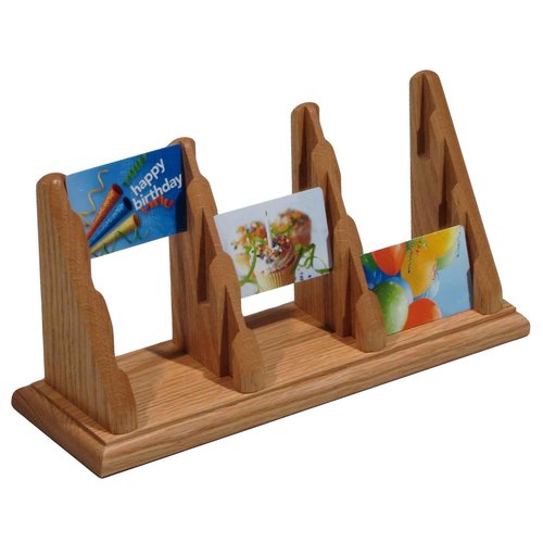 Wooden Mallet 9-Pocket Countertop Business Card Holder, Light Oak