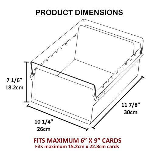 Acrimet 6 x 9 Card File Holder Organizer Box Metal Base Heavy Duty (AZ Index Cards and Divider Included) (Green Color with Crystal Plastic Lid Cover)