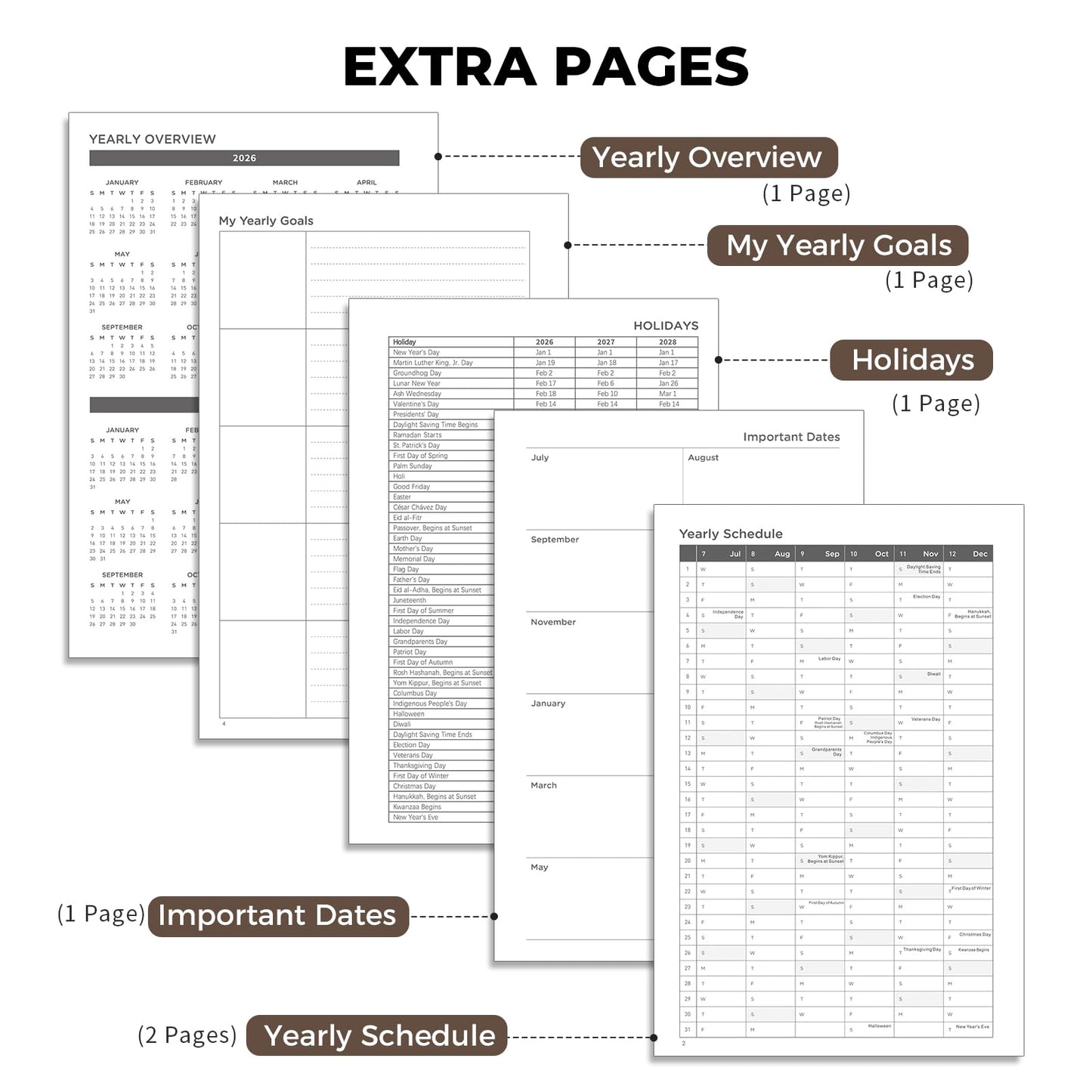 AHGXG Academic Planner 2026-2027, July 2026 - June 2027, Weekly and Monthly, 5.7" x 8.3", Calendar, Agenda for Women, Teacher, Student, School, 12-Month Tabs (Coffee)