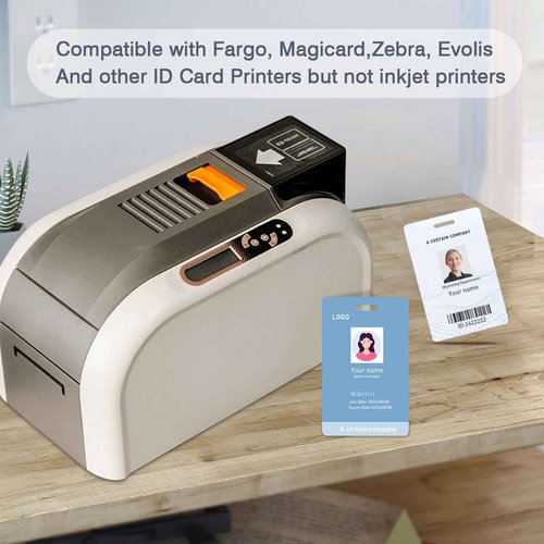 500 Pack-Premium Blank PVC Cards with Slot Punch on Short Side, Lumanious CR80 30Mil (CR8030) Vertical Slot Punch Blank Credit Cards for Business Office Photo ID Badge Printers