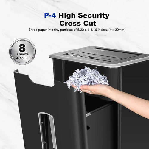 Wingwise Paper Shredder for Home Office, 60 Sheets Auto Feed, 55dB Super Quiet, P-4 Cross Cut, 2.4m/min High-Speed Shredding, 5.8 Gallon Bin, CD/Credit Card Shredder with Anti-Jam & Dual Modes
