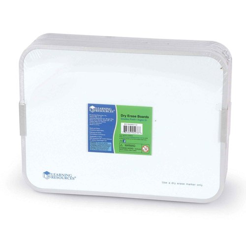 Learning Resources 9x12 Inch Dry Erase Boards, Classroom Whiteboard for Students, Double Sided, Set of 10, Ages 3+