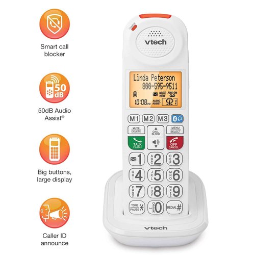 VTech SN5107 Amplified Additional Handset with Big Buttons & Large Display for SN5127 & SN5147 Senior Phone Systems