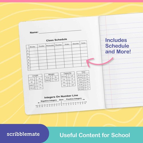 ScribbleMate Cute Composition Notebook Wide Ruled, Composition Notebpooks for Kids, Wide Ruled Composition Notebook for Boys and Girls. 100 Sheets 200 Pages 9.75” x 7.5” (12 Pack)