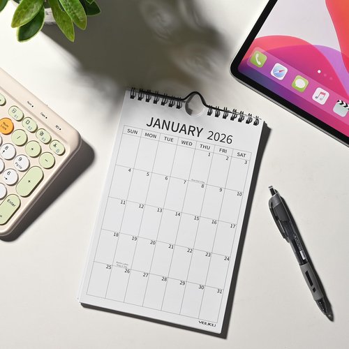 Yibukiu Small Wall Calendar 2025-2027, 6''x9'' Mini Calendar July 2025 to June 2027, 24 Months Minimalist Little Notepad Calendar for Fridge, Work, Desk