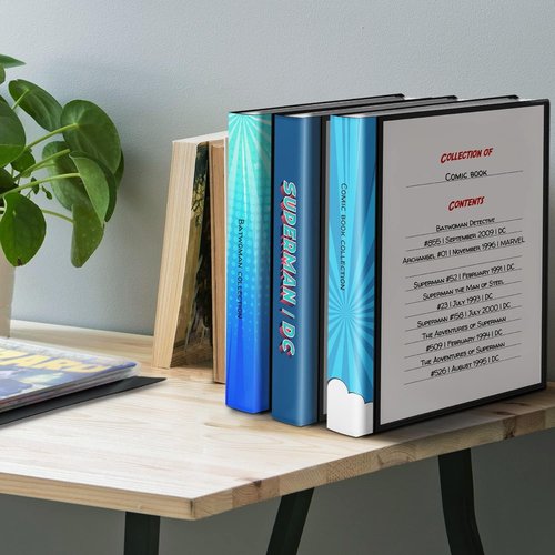 Dunwell Comic Book Storage Album - Acid-Free Binder with 6 Heavyweight Sleeves | Clear View Cover