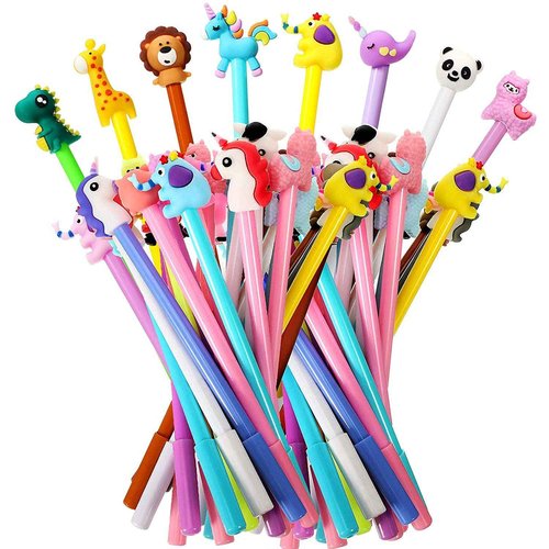 Zonon Cute Cartoon Gel Ink Pens Cartoon Fun Animal Writing Pens 0.5 mm Cool Assorted Novelty Kawaii Stationery for Students Gift School Office Home Supplies Present, 8 Styles(128 Pieces)