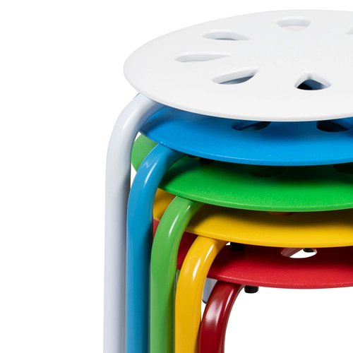 Flash Furniture Bentley Plastic Nesting Stack Stools, 11.5"Height, Assorted Colors (5 Pack)