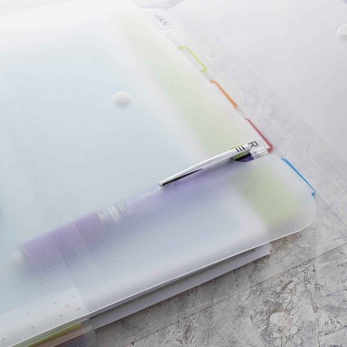 BAZIC Products Expanding File Folder 5 Pockets w/Tab, Letter Size Plastic File Pocket Folders, Office Supplies Paper Documents Organizer, 12-Pack