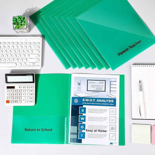 PerKoop 72 Pcs Take Home Folders Bulk Parent Teacher Communication Folder with 2 Pockets Plastic Homework Folder for Student Parent Teacher Classroom Back to School Supplies 11.73 x 9.45'' (Green)