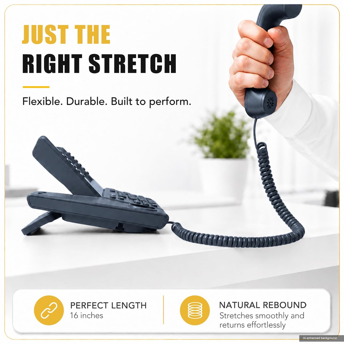 Comtrue Phone Cords for Landline, 2-Pack, Telephone Handset Cords