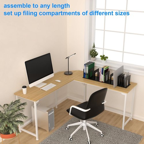 Skiennix Adjustable Vertical File Sorter - Sturdy Plastic Desktop Organizer | Expandable Pink File Holder