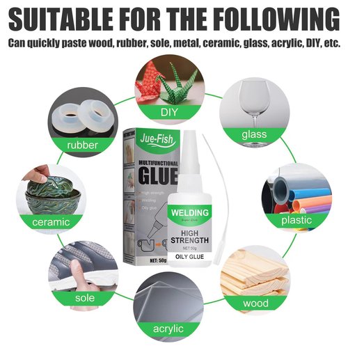 Welding High-Strength Oily Glue,Universal Super Glue Gel,eramic Glue for Porcelain and Pottery Repair, Waterproof, No Smell, Temperature Resistant, for Shoes, Metal, Plastic, Wood, Leather, Glass, DIY