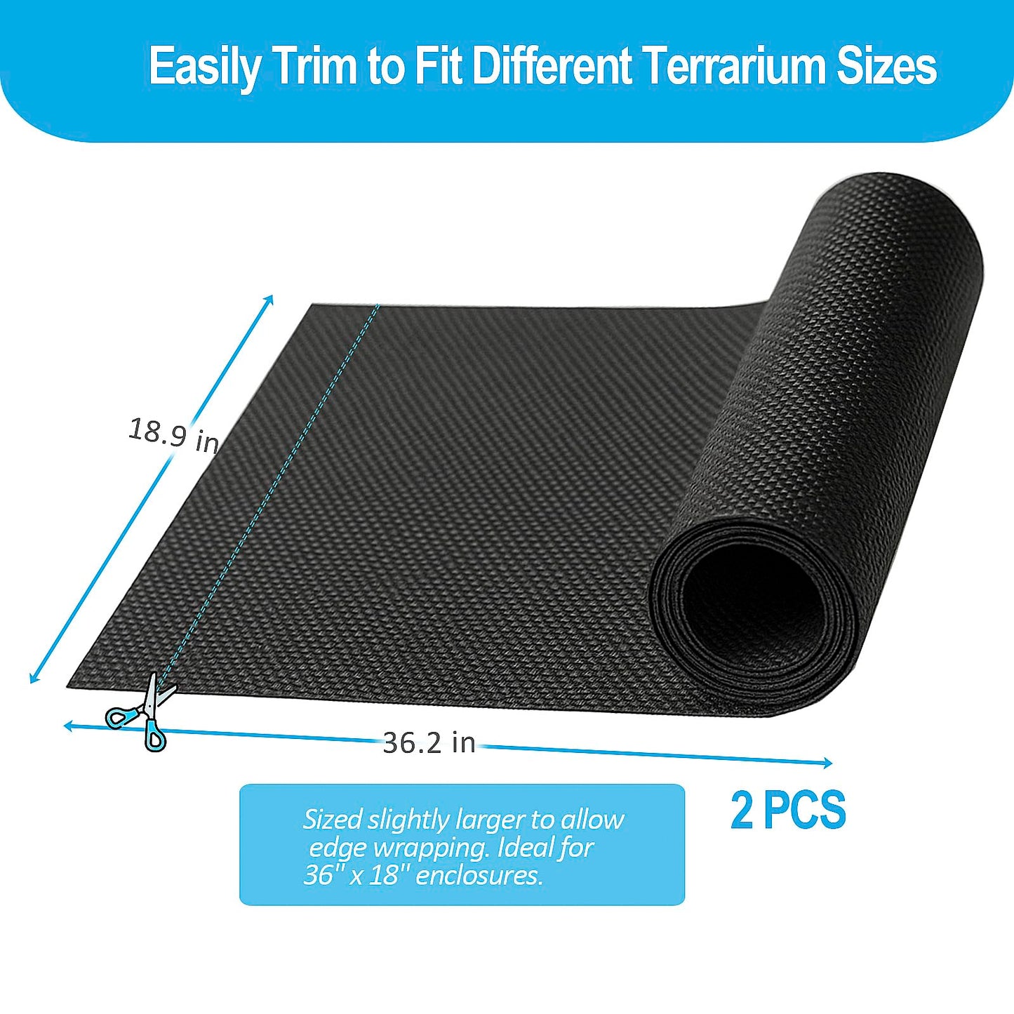 Duedusto 2Pcs 36"x18"Reptile Terrarium Substrate Barriers, Bioactive Terrarium Supplies, Reptile Tank Accessories for Geckos, Snakes, Lizards, Frogs, Tarantula, Newts, Salamanders, Skinks