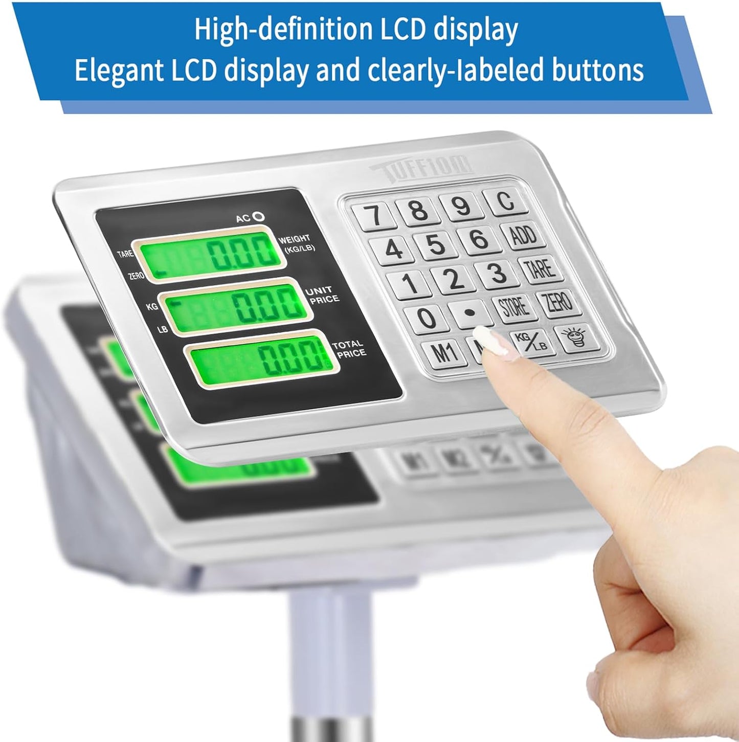 TUFFIOM Digital Platform Scale - 661lbs Capacity, Stainless Steel, High-Definition LCD Display | Perfect for Luggage & Shipping