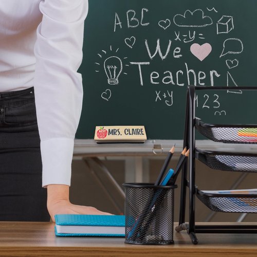XRLSG Personalized White Board Eraser Custom Teacher Gifts with Printed Name & Design for Teacher Appreciation Gift Classroom Accessory