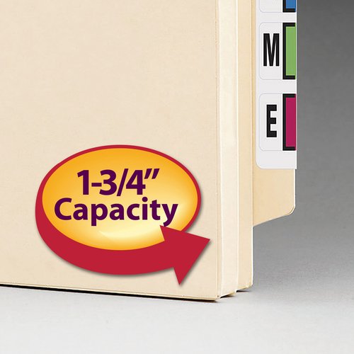 Smead Reinforced Straight-Cut Tab, 1-3/4" Expansion, Letter Size, Manila, Multi-Purpose File Folder - 25 per Box