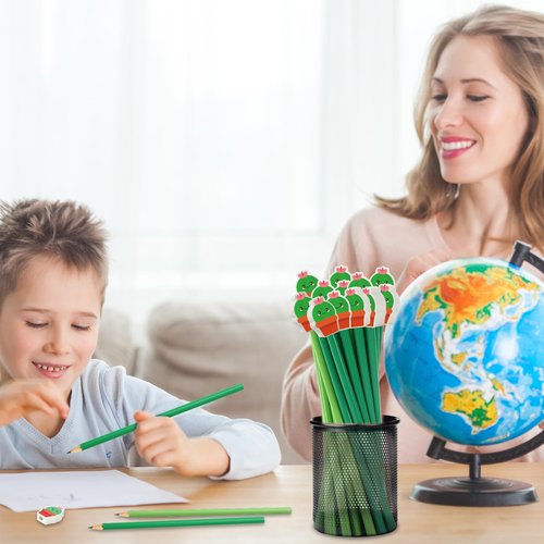 FYSUIMU 50 Sets Cactus Themed Gifts Back to School Gifts With Green Pencils Cute Cactus Erasers and Motivational Postcards for Students Bulk First Day of School Reward Party Favor