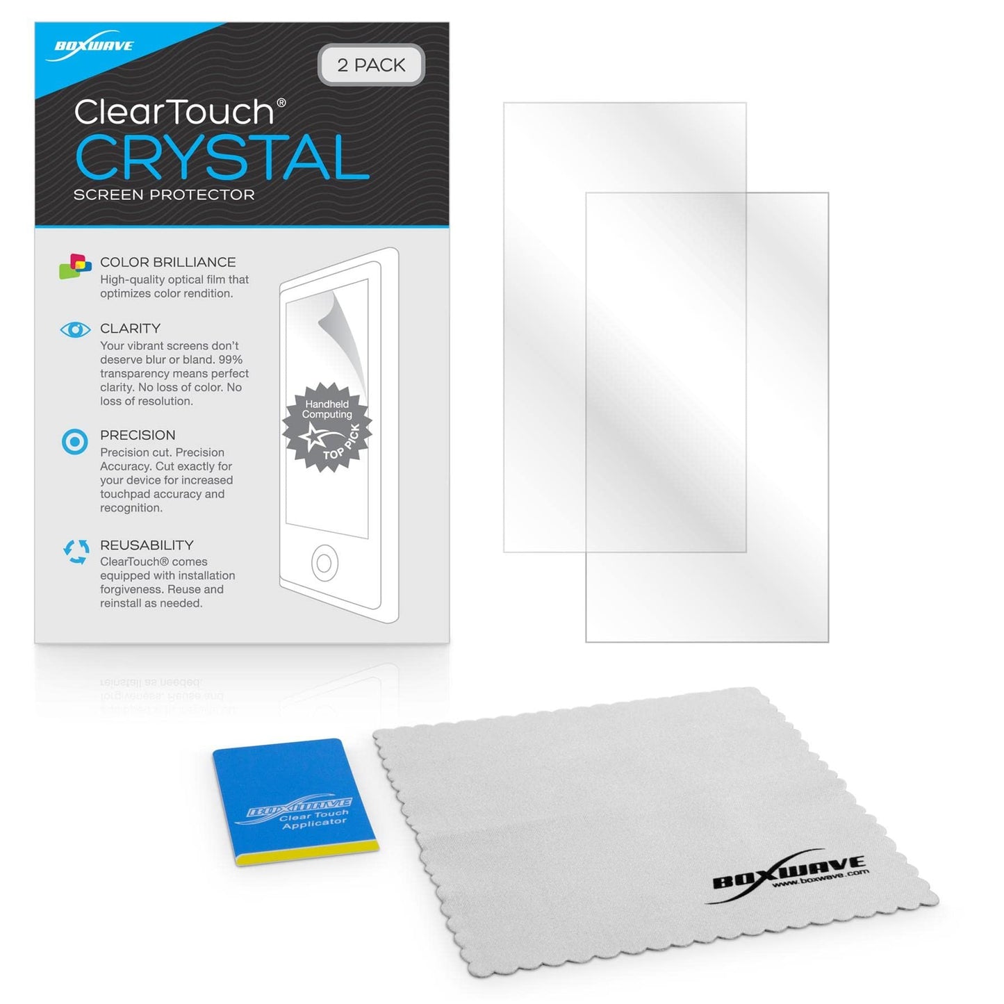 BoxWave Screen Protector Compatible with SkyCaddie SX400 - ClearTouch Crystal (2-Pack), HD Film Skin - Shields from Scratches
