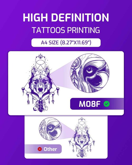 Phomemo Tattoo Stencil Printer, M08F Bluetooth Tattoo Machines Tattoo Printer,Compatible with Phone/Tablet/PC, Tattoo Supplies for Tattoo Artists & Beginners, Black