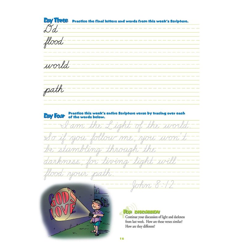 4th Grade Cursive Handwriting Workbook Level D by A Reason For - Learning Workbooks for Kids Age 8-10 - Practice Paper Books for Fourth Grader - Homeschool Resource to Learn Scripture
