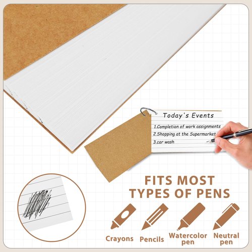 500PCS White Index Cards, 3x5 Inches Flash Cards with Ring, Lined on Both Side Notecards Ruled Study Card Flashcards Heavy Note Cards for Studying, Learning, School, College