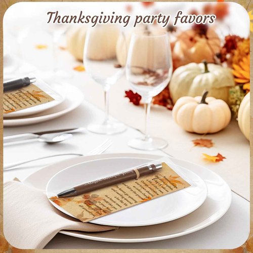 Epakh 100 Sets Thanksgiving Gifts Bulk, Fall Pens with Greeting Cards, Fall Party Favors for Adults, Friendsgiving Party Favors, Thanksgiving Gifts for Coworker, Teacher, Employee, Office Supplies