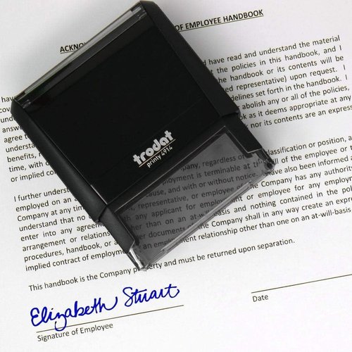 Custom Signature Stamp - Upload Your Own Design | Self-Inking Blue Stamp