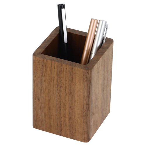 MultiBey North American Walnut Wood Pencil Holders, Black Walnut Pen Holder Wooden Pencil Box, Wood Desk Accessory Organizer for Desk Office Home