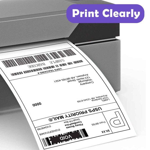 Thermal Shipping Labels, SJPACK 4”x6” Shipping Mailing Labels with Perforated Line, 3" Core, Label Stickers, Shipping Labels Compatible with Zebra Thermal Label Printers,1000/Roll, 4 Roll