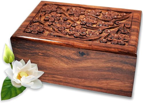 Handcrafted Rosewood Cremation Urn - Elegant Wooden Urn for Adult Ashes | XX-Large Size