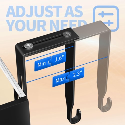 NIUBEE Acrylic Pen Holder Hanging: Wall Pencil Holder for Desk - Desk Organizer For Office - Adjustable Desk Organizers and Accessories with 5 Compartments No Drilling