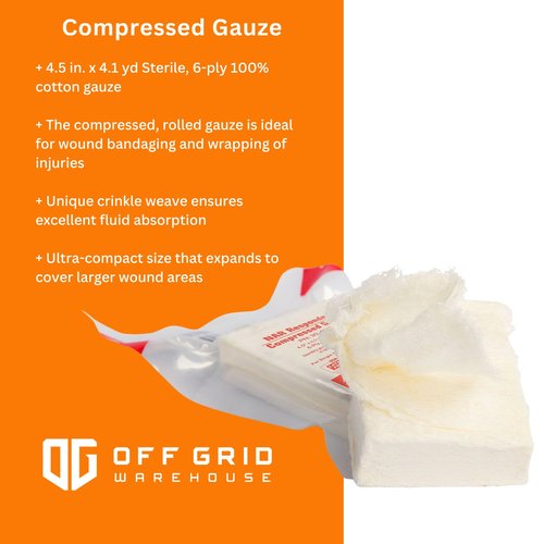 Spec Operator NAR Individual First Aid Kit | C-A-T Tourniquet, Trauma Dressing, Gauze | Vacuum Sealed, Clear