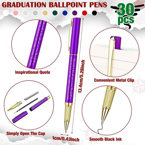 FoldTier 30 Set Graduation Pen Gifts Inspirational Ballpoint Pens with Congrats Grad Gift Boxes Funny Graduate Party Favor Gift for Class of 2025 Graduation Party Office School Stationery Supply