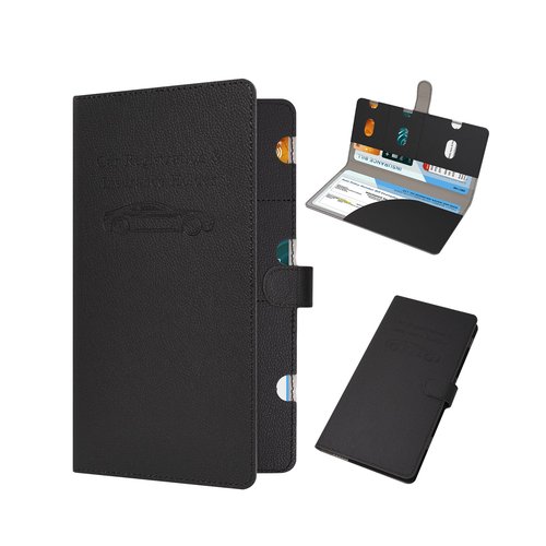 Car Registration and Insurance Card Holder for Document, Cards & License (Black-2)