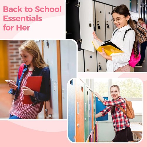 OMISTAR 22 Pcs Locker Organizer Kit - Purple Accessories with Magnetic Mirror & Whiteboard | Back to School Essentials