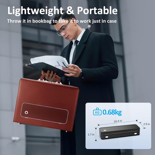 Gloryang PD-A4 Printer - Complete Set with 7 Rolls of Paper & Convenient Carry Case