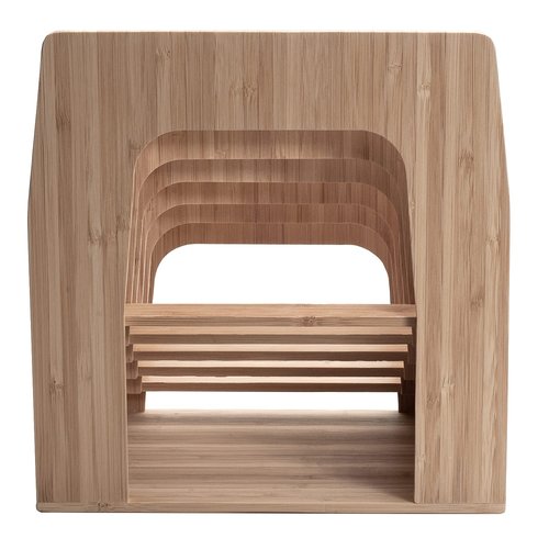MobileVision Bamboo Desktop Inclined File Folder Organizer and Paper Tray, Upright Sections, Step Sorter, 5 Slots