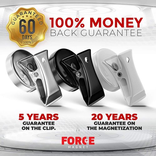 Force Magnet- Magnetic Clips Pack of 10 - Premium Quality Super Strength Magnet Clips Heavy Duty with Anti Scratch Pads - Make Notes, Remember Appointments and Hang Keys on Metal Surfaces(Black)