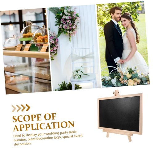 Holibanna Standing Chalkboard Sign with Wood Base Versatile Message Board for Home Bar and Events Easy to Clean Lightweight for Displaying Menus Prices and Daily