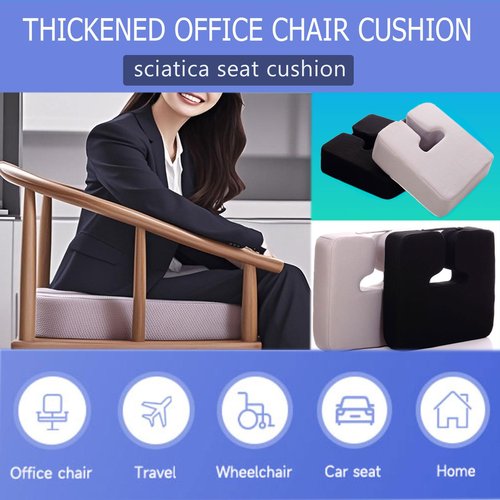 COMFelicify Extra Thick Office Chair seat Cushion, Back and Hip Pads, Non-Slip seat Cushion for Long Hours in wheelchairs/Cars and Dining Chairs.