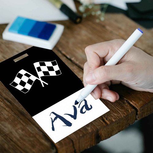 50 Sets Racing VIP Pass Cards with Racing Lanyards Bulk PVC VIP Pass Cards with White and Black Lanyards for Event Gamer Race Car Theme Birthday Party Fast One Party Supplies（Black）